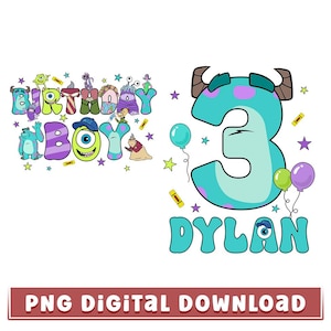 Personalized Disneyland Monster Inc Birthday PNG, Monster University Png, Monster Inc Mike Wazowski Png, Birthday Family, Digital Download