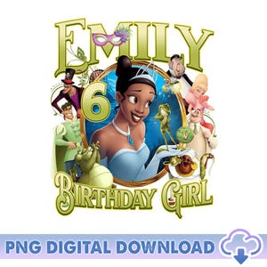 Princess And The Frog Birthday Family Matching PNG, Disneyland Tiana Birthday Family, Birthday Princess Png, Birthday Gift, Digital Download