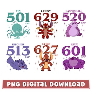 Custom Lilo And Stitch Experiments PNG, Lilo And Stitch Characters Png, Disneyland Evile Leroy Png, Magic Kingdom Trip Png, Digital Download