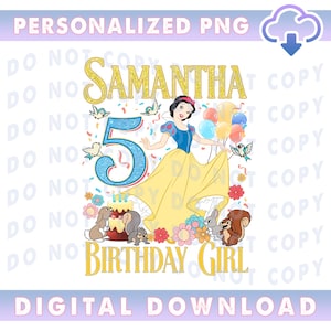 Gepersonaliseerde sneeuwwitje en zeven dwergen verjaardag png, Disneyland verjaardagsfeestje png, aangepaste sneeuwwitje prinses png, beste verjaardag ooit