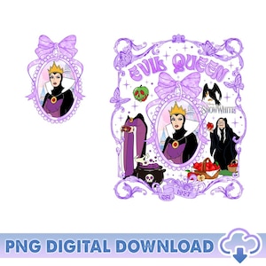 Disneyland Evil Queen Coquette Bows PNG, Evil Queen And Snow White Bow Mirror Png, Disneyland Villains, Walt Disneyworld, Digital Download
