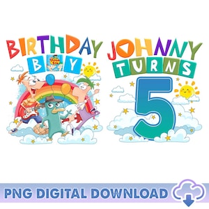 Personalized Phineas And Ferb Birthday PNG, Perry The Platypus Png, Custom Phineas And Ferb Birthday Boy Png, Birthday Png, Digital Download