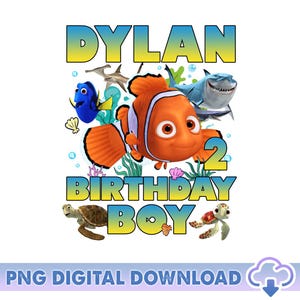 Personalized Finding Nemo Birthday PNG, Disneyland Finding Nemo Png, Family Birthday Matching, Finding Nemo Birthday Png, Digital Download