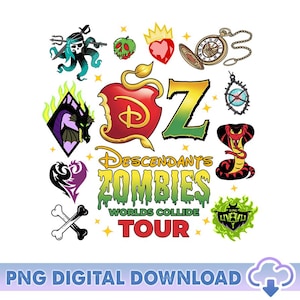 Descendants Zombies World Collide Tour PNG, The Rise Of Red Characters Png, Descendants Team, Summer Music Festival 2025, Digital Download