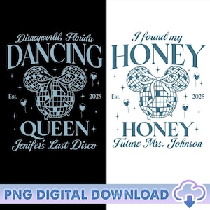 Retro Disneyworld Disco Bachelorette PNG, Mickey Disco Bride Dancing Queen Png, Last Disco Png, Bride To Be, Honey Honey, Digital Download