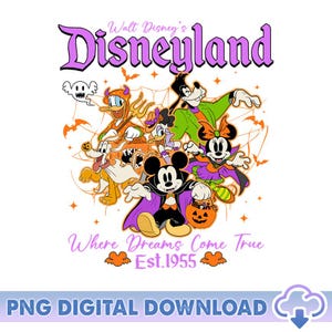 Vintage Micky und Freunde Halloween PNG, Mickys nicht so beängstigende Halloweenparty, Disneyland Halloween, Gruselige Saison Png, digitaler Download