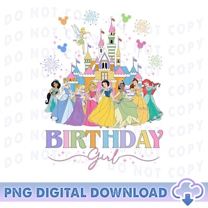 Disneyland Hell Fourty Princess Birthday Girl Png, WDW Princess Matching Png, Girls Trip Png, Disneyworld Family Vacation, Digital Download