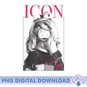 Disneyland Muppets Miss Piggy Icon Poster PNG, Vintage Disneyland Muppet Show, TV Series Png, Disneyland The Muppets Png, Digital Download