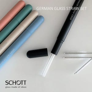 Reusable Glass Straw Set: German-Made, Eco-Friendly with Travel Case