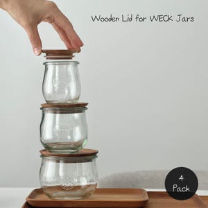 Acacia Wood Lid for WECK Jars: Airtight Silicone Seal, Reusable