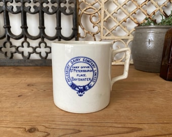Grande boccale antico in pietra di ferro della Aylesbury Dairy Company da 1 pinta