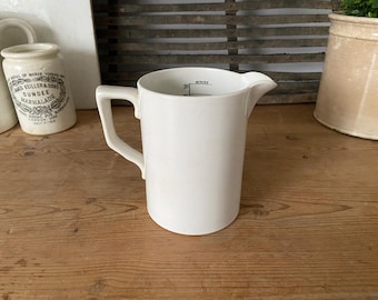 Antique Ironstone 20oz Measuring Jug - Early 20thC Kitchenalia