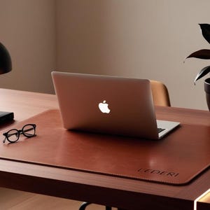 Custom leather desk mat, desk accessories, personalized keyboard pad, office accessories, minimalist large mousepad, fathers day gift