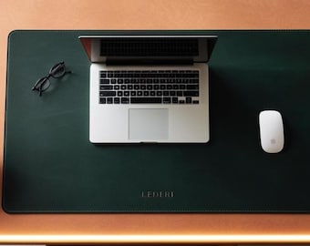 Computer desk mat, leather square placemat, personalized desk pad, desk accessories, large mouse pad, boyfriend gift, custom gaming pad