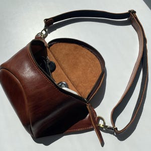 Borsa da cintura in pelle marrone, marsupio in pelle, borsa a tracolla fatta a mano, marsupio da uomo, marsupio da uomo, regalo di compleanno per lui