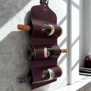 Küchenwand-Weinregal, Wein-Liebhaber-Geschenk, Wand-Weinregal, Leder-Whisky-Flaschenhalter, Weinflaschenlagerung, Wand-Weinlagerung