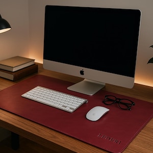 Personalized desk mat, large laptop pad, desk accessories, minimalist keyboard mat, anniversary gift for him, large mouse pad, gift for boss