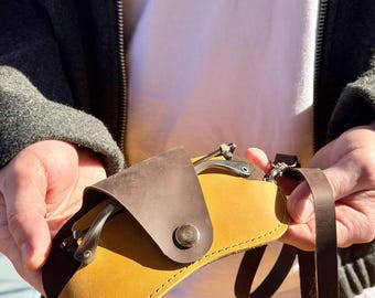 Genuine Leather Sunglasses Case, Crazy Horse Glasses Holder, Personalized Eyeglass Case