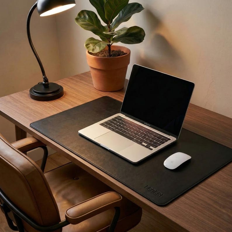 Computer desk mat, leather square placemat, personalized desk pad, desk accessories, large mouse pad, boyfriend gift, custom gaming pad image 15