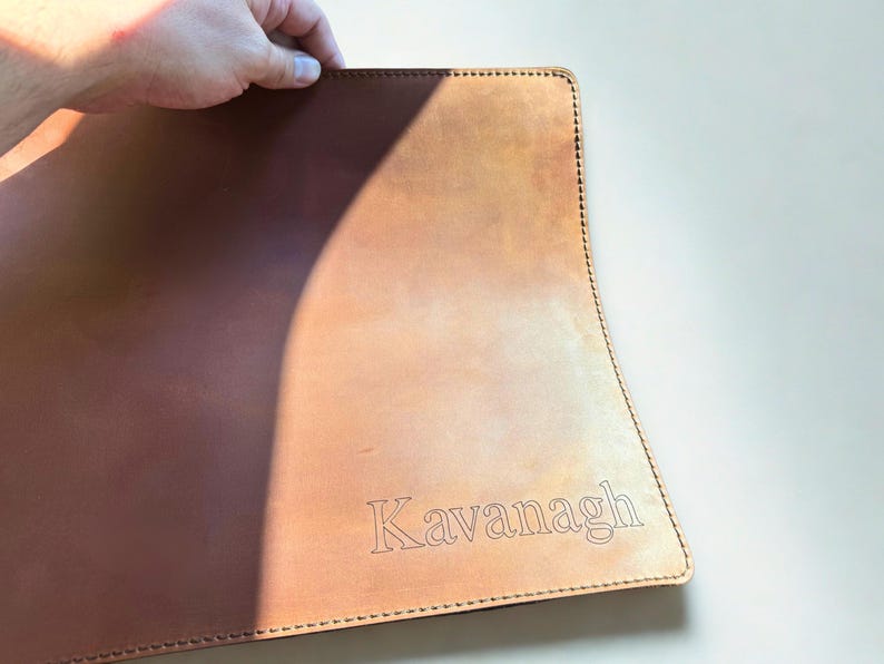 Computer desk mat, leather square placemat, personalized desk pad, desk accessories, large mouse pad, boyfriend gift, custom gaming pad image 13