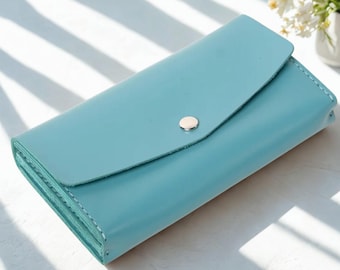 Leather Gift for Wife, Handmade Leather Wallet Organizer, Women Leather Gift, Leather Wallet for Women
