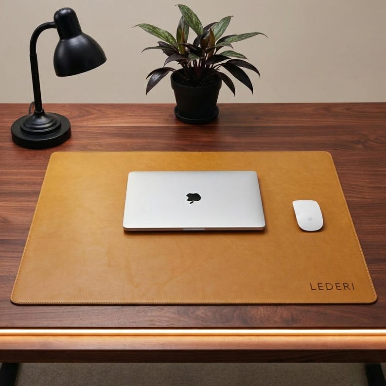 Computer desk mat, leather square placemat, personalized desk pad, desk accessories, large mouse pad, boyfriend gift, custom gaming pad image 19