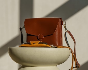 Genuine leather bag for men, crossbody shoulder bag, handmade messenger purse, real leather shoulder bag, gift for dad, gift for boyfriend