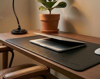Keyboard desk pad, gaming mouse pad, custom placemats, leather home office decor, large desk mat, coworker gift