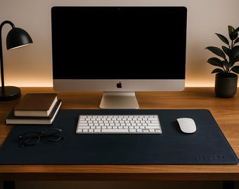 Computer keyboard mat, personalized leather desk pad, desk office accessories, boss gift, large minimalist mouse pad, fathers day gift