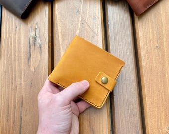 Slim Leather Wallet: Personalized Engraved Card Holder
