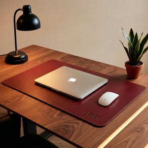 Computer desk mat, leather square placemat, personalized desk pad, desk accessories, large mouse pad, boyfriend gift, custom gaming pad image 20