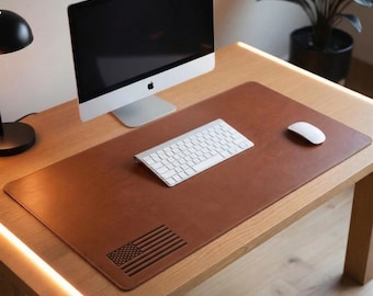 Alfombrilla de escritorio de cuero personalizada, alfombrilla para teclado de ordenador, accesorios de oficina, regalo para jefes, alfombrilla de ratón minimalista grande, regalo para gamers.