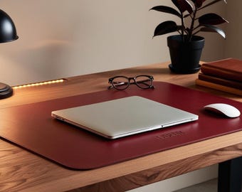 Tappetino da scrivania in pelle, tappetino per mouse grande, accessori da scrivania, tappetino da scrivania minimalista, tappetino personalizzato, regalo per papà, tappetino per tastiera in pelle