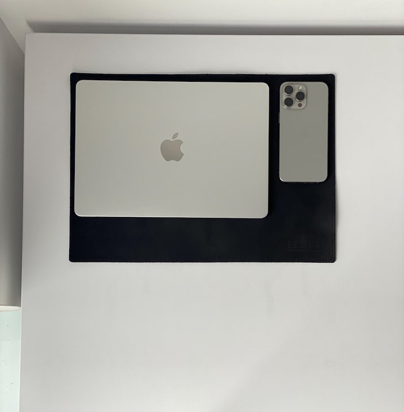 Leather desk mat, personalized computer mat, drink cup table mat, rectangular placemat, kitchen decor, custom mouse pad, boyfriend gift