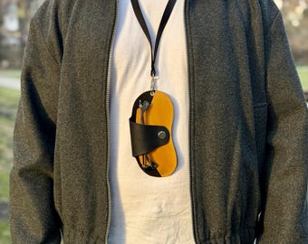 Leather Eyeglass Case Necklace, Glasses Holder with Neck Strap, Eyewear Cover for Sunglasses