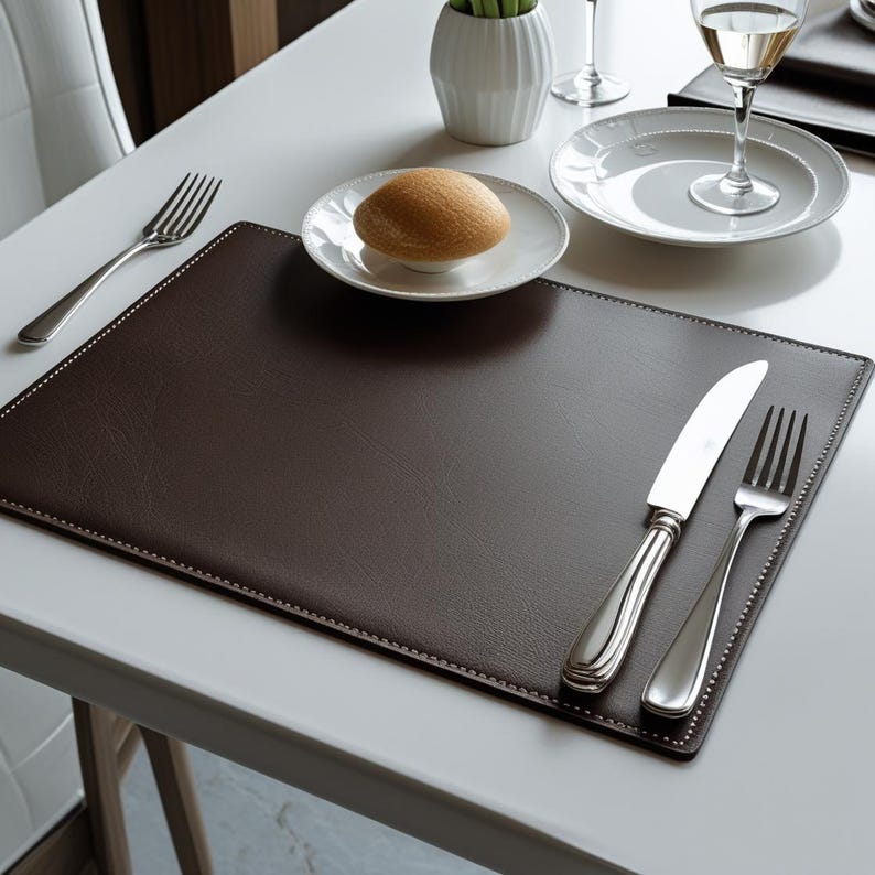 Computer desk mat, leather square placemat, personalized desk pad, desk accessories, large mouse pad, boyfriend gift, custom gaming pad image 10