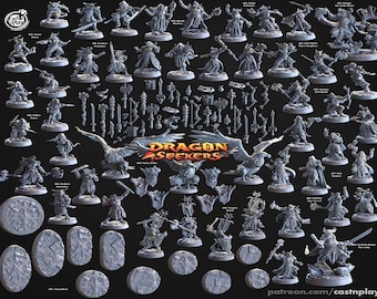 Dragon Seekers / Dnd Stl Files, Stl Files, Stl Pack, Pathfinder Stl, Best Stl, Miniatures Stl, 3d Printer Files, Stl