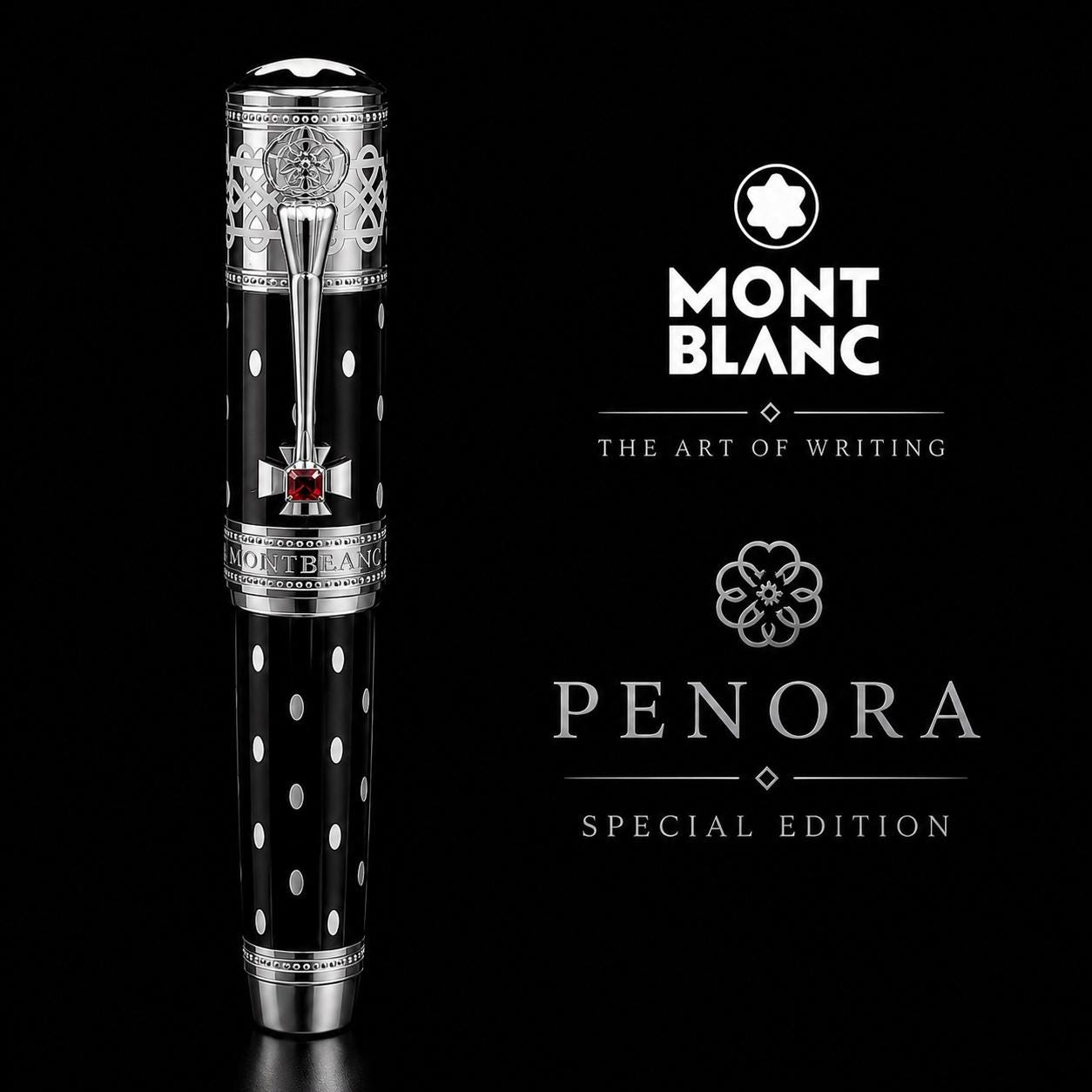 Montblanc Queen Elizabeth II Fountain Pen – 14K Gold Nib, Silver