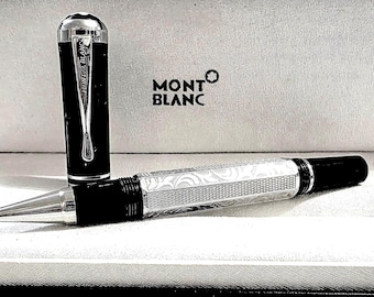 Montblanc Marcel Proust Rollerball Pen – Sterling Guilloché Barrel, 19th Century Design