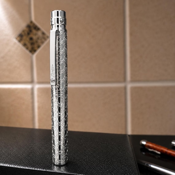 Cartier- Executive Silver Rollerball Pen - Etsy