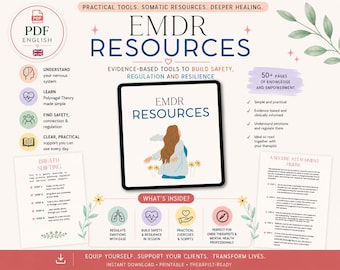 Cuaderno de recursos EMDR para terapeutas | Guía de recursos para la estabilización y el apego seguro | Terapia polivagal (PDF)