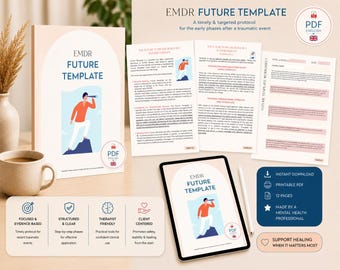 Cuaderno de trabajo con plantillas futuras para EMDR | Guía de plantillas futuras para terapeutas | PDF de EMDR basado en el apego | Recurso para la terapia del trauma