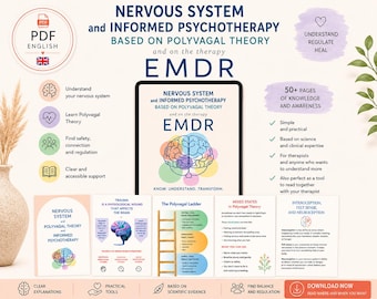 Cuaderno de trabajo sobre la teoría polivagal para terapeutas | Guía de terapia del sistema nervioso y del trauma | PDF sobre EMDR basado en el apego