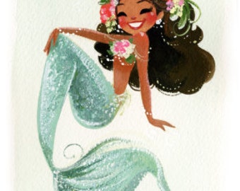 Impresión artística de Floral Mermie