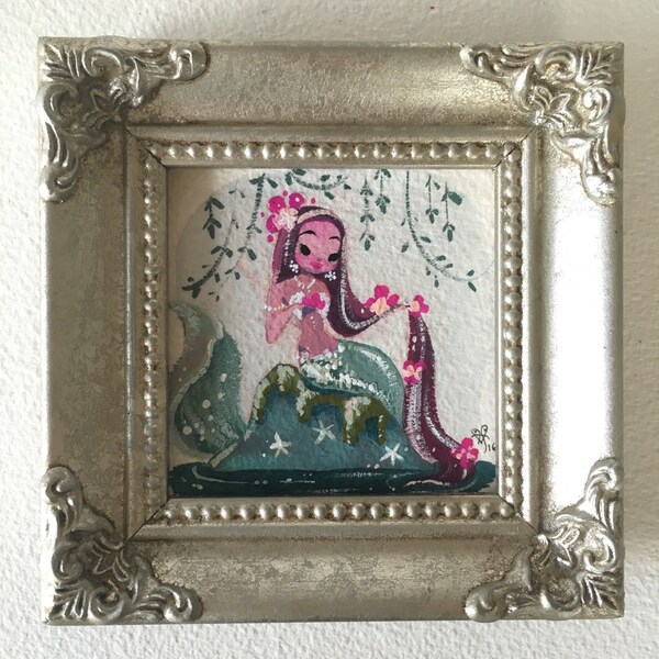 ORIGINAL mini mermie painting