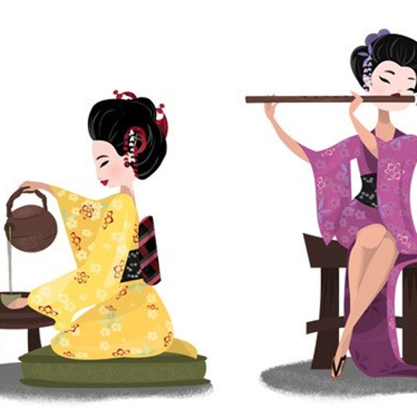 Geisha imprimer ensemble