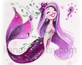 Iris Mermaid fine art mini print