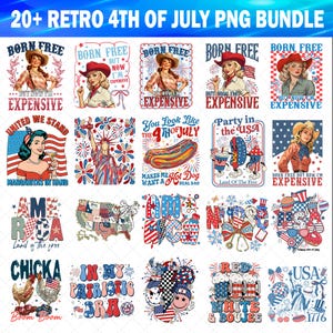 20+ Retro 4th of July Png Bundle, Independence Day Png, USA Flag Png, Patriotic Png Bundle, America Png Bundle, Retro USA Png, Digital File