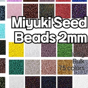 Cuentas de semillas Miyuki de 2 mm y 100 g, 75 colores (n.° 1 a 30), paquete a granel (100 g, aprox. 9000 a 10 000 unidades)
