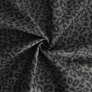 Tessuto 100% cotone 10s Twill Canvas DTP / Design borsa e marsupio "Leopard Dark Grey", 145 cm (57"), prodotto in Corea 169751 tagliato su misura (ss)